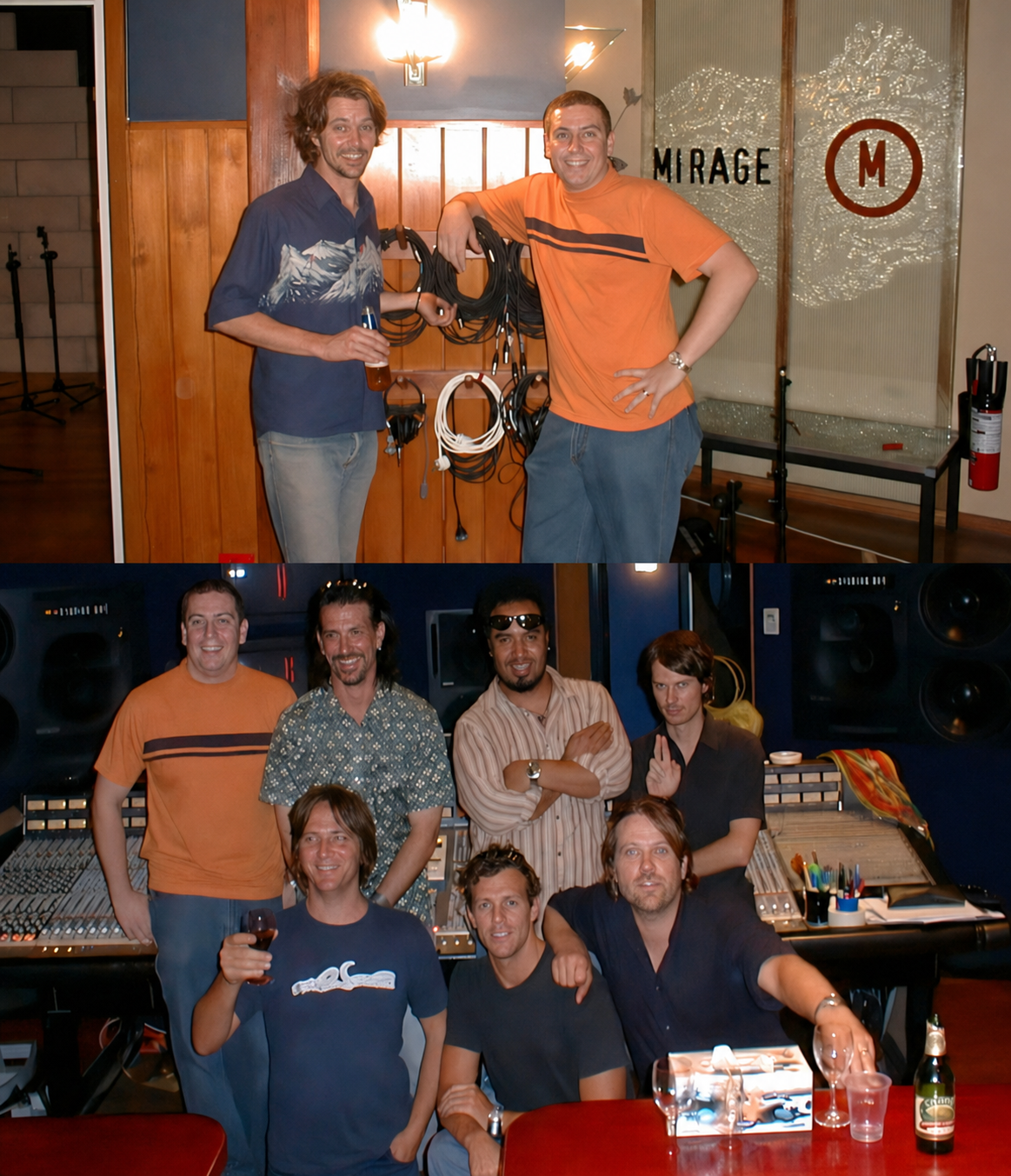 Anton with Powderfinger in the studio